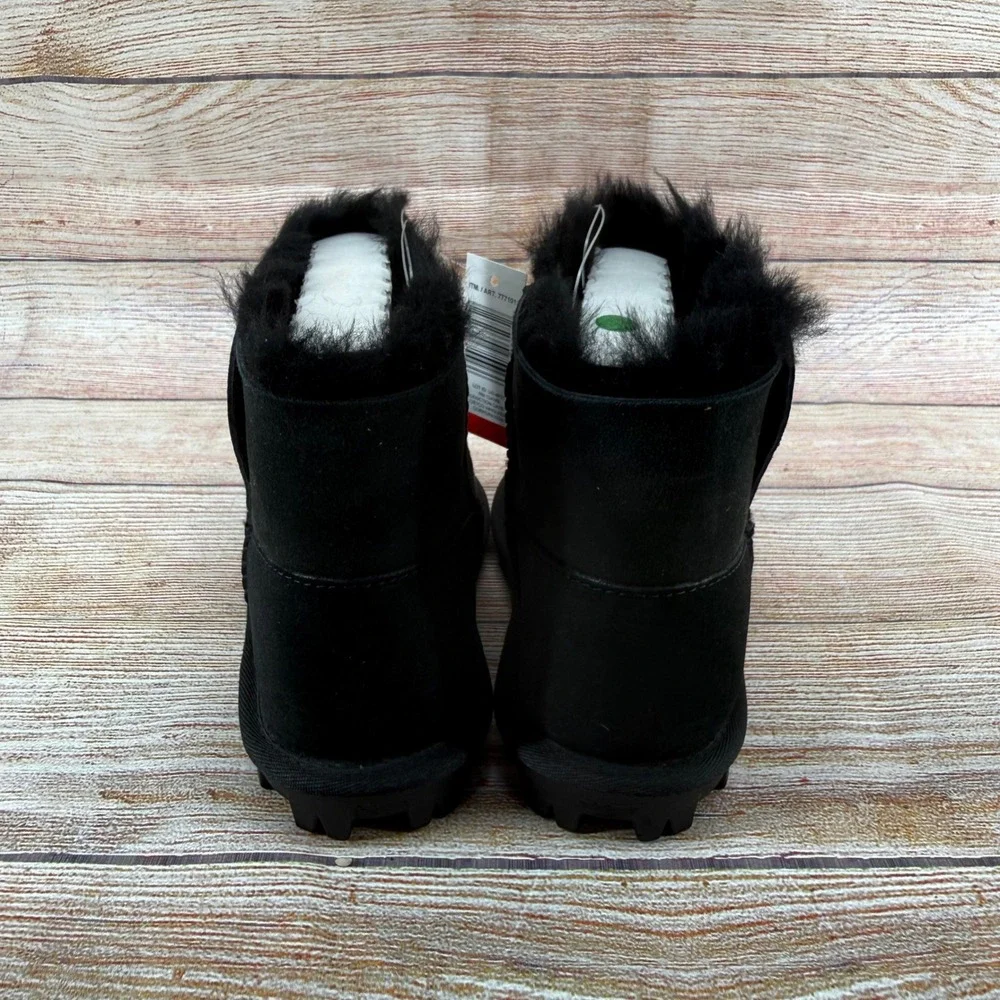 Kirkland Signature‎ Kids Black Shearling Suede Ankle Boots US 2 7771011 NEW